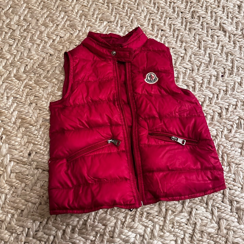 Pink Moncler Baby Girl vest size 2